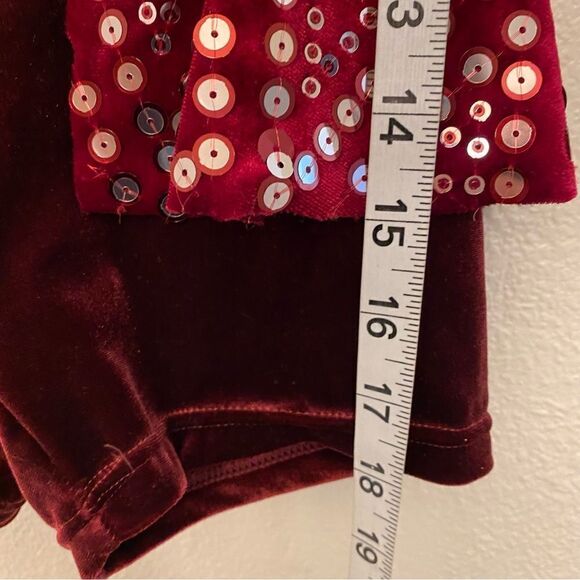 Weissman dance costume burgundy red sequin velvet Dream Glow 14684 LC, SC - Picture 11 of 12